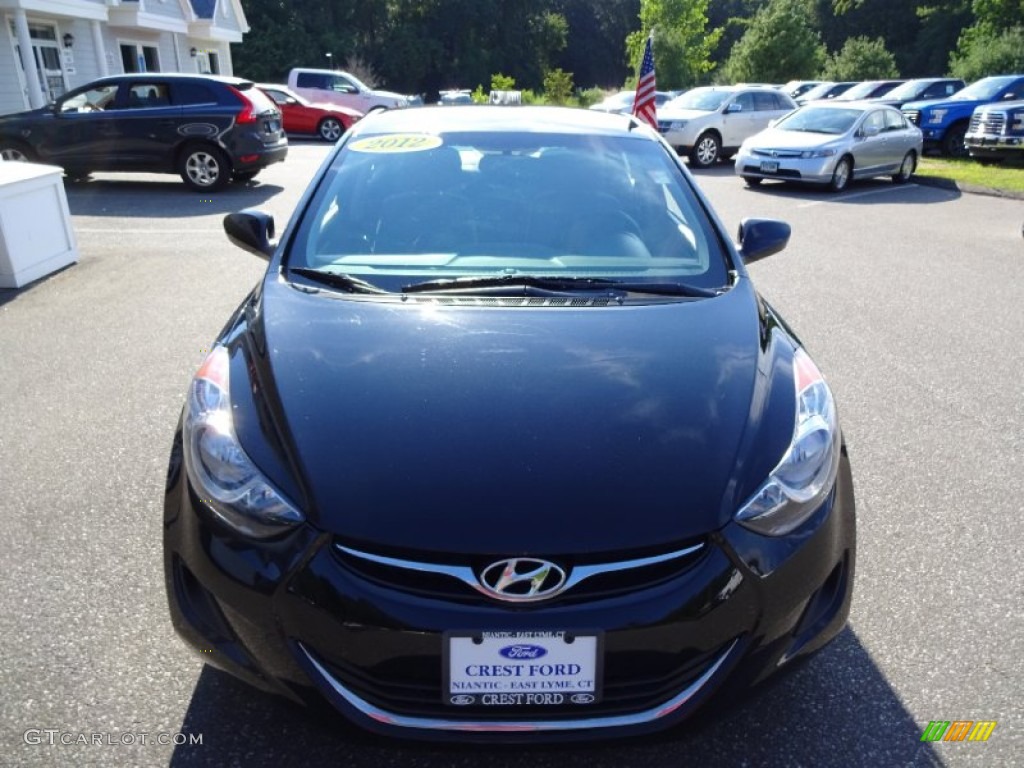 2012 Elantra Limited - Midnight Black / Gray photo #2