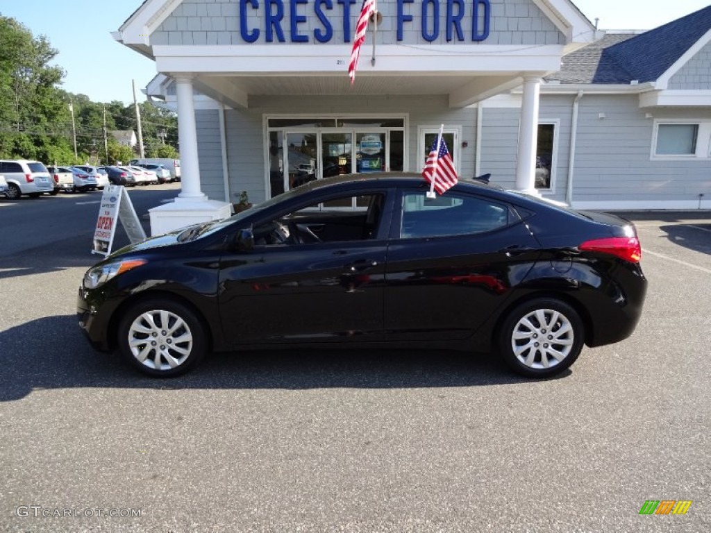2012 Elantra Limited - Midnight Black / Gray photo #4