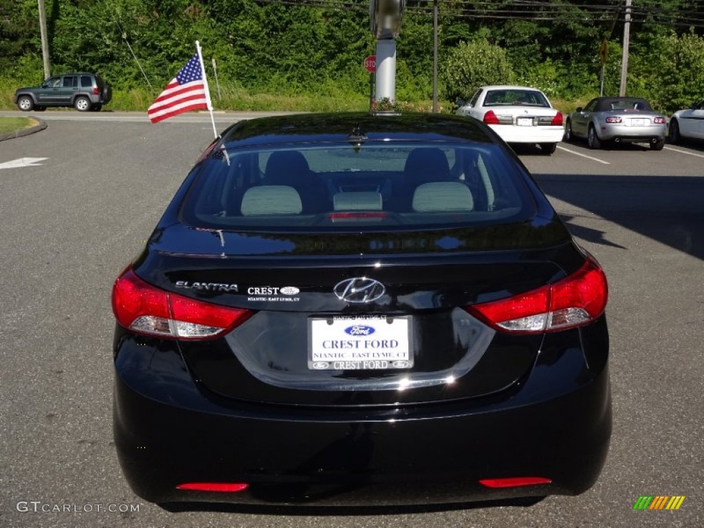 2012 Elantra Limited - Midnight Black / Gray photo #6