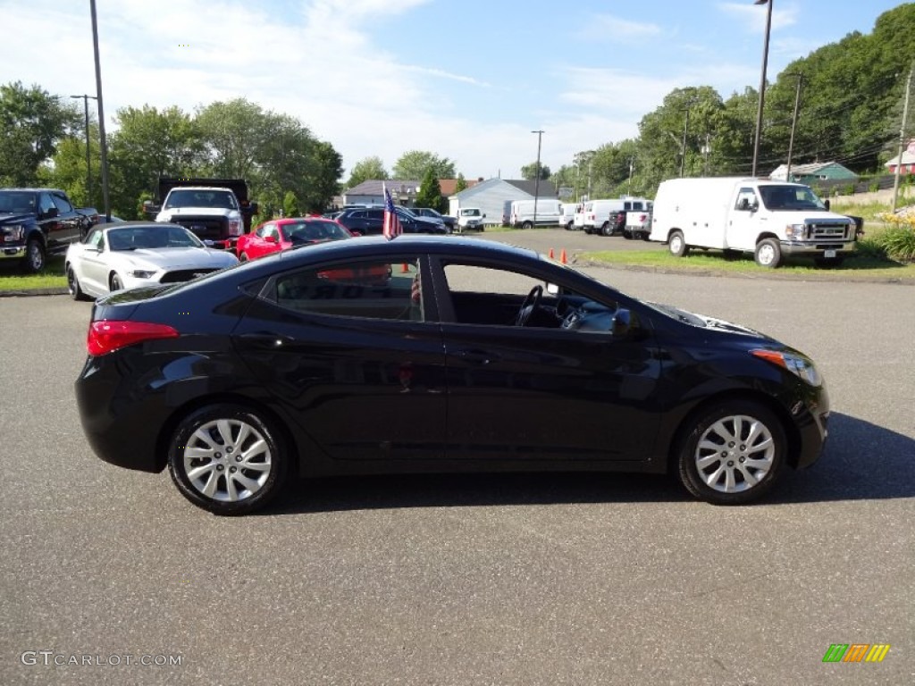 2012 Elantra Limited - Midnight Black / Gray photo #8