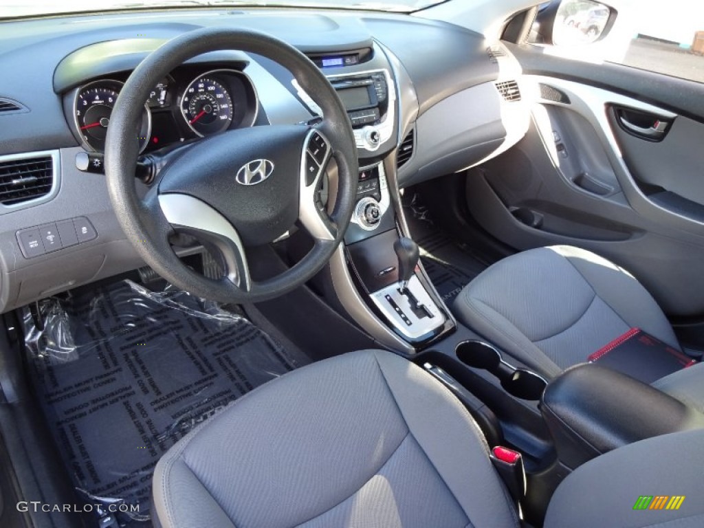 2012 Elantra Limited - Midnight Black / Gray photo #11