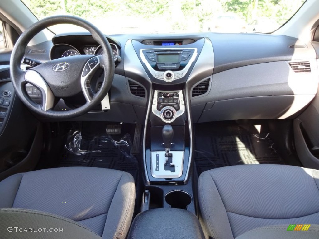 2012 Elantra Limited - Midnight Black / Gray photo #12