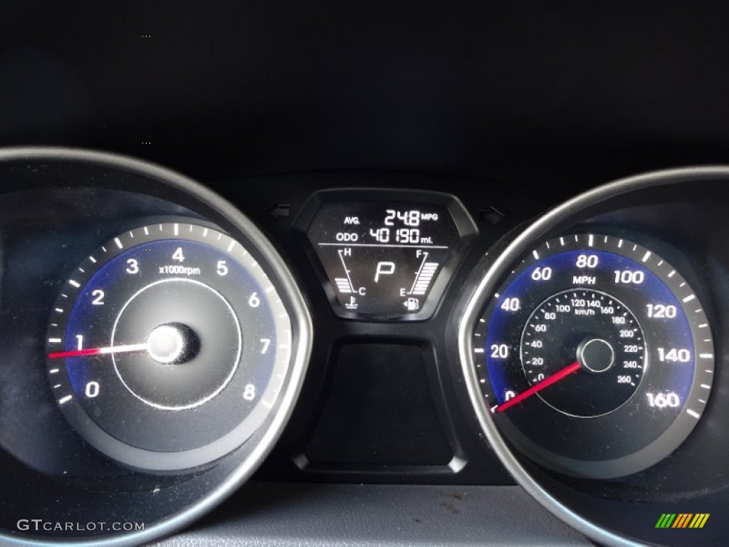 2012 Elantra Limited - Midnight Black / Gray photo #14