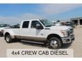 2011 White Platinum Tri-Coat Metallic Ford F350 Super Duty Lariat Crew Cab 4x4 Dually  photo #2