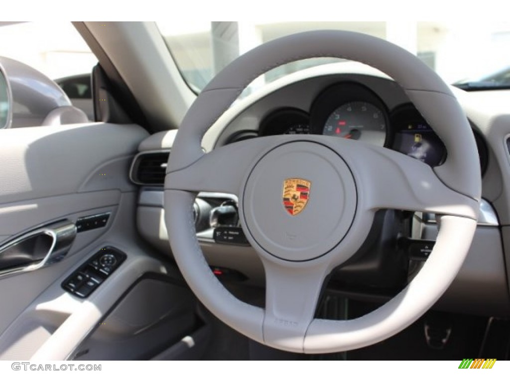 2016 Porsche 911 Carrera 4S Cabriolet Platinum Grey Steering Wheel Photo #106068591