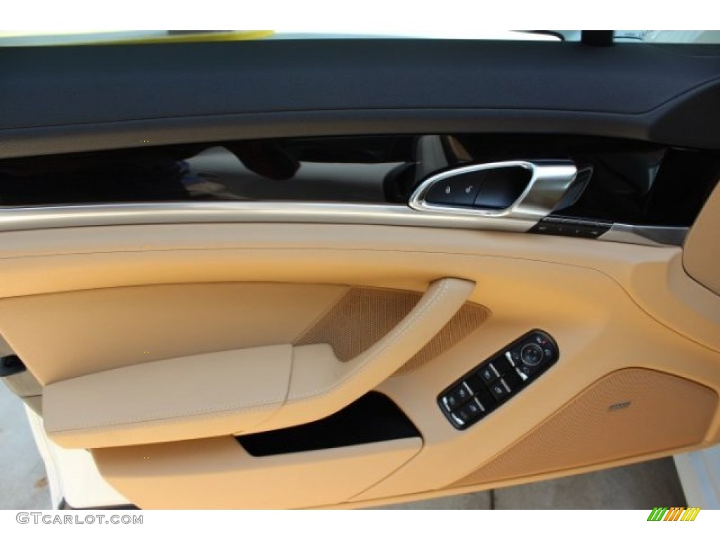 2016 Porsche Panamera Edition Black/Luxor Beige Door Panel Photo #106069394