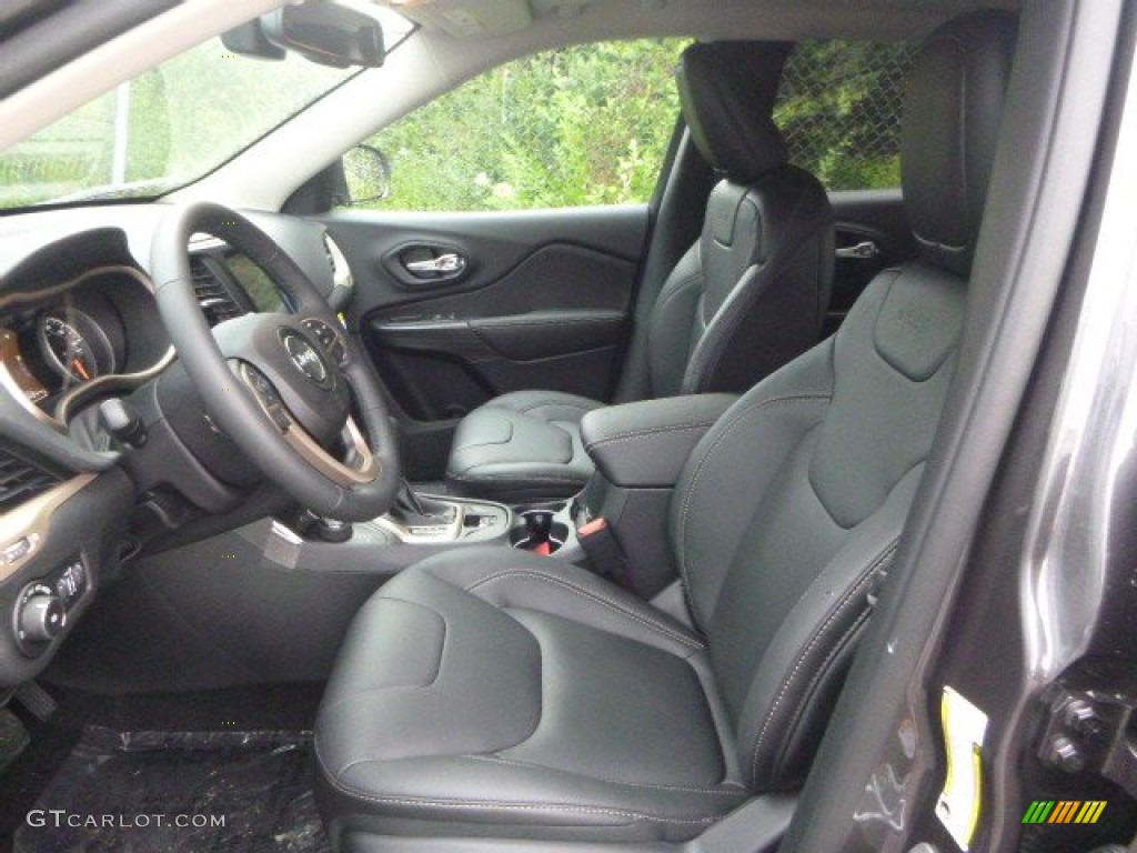 Black Interior 2016 Jeep Cherokee Limited 4x4 Photo #106079725