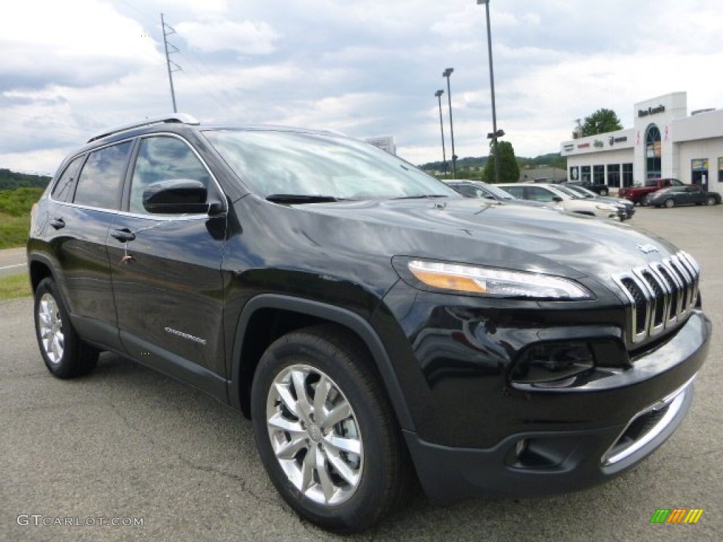 Brilliant Black Crystal Pearl 2016 Jeep Cherokee Limited 4x4 Exterior Photo #106080163