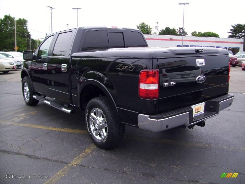 2006 F150 Lariat SuperCrew 4x4 - Black / Black/Medium Flint photo #3