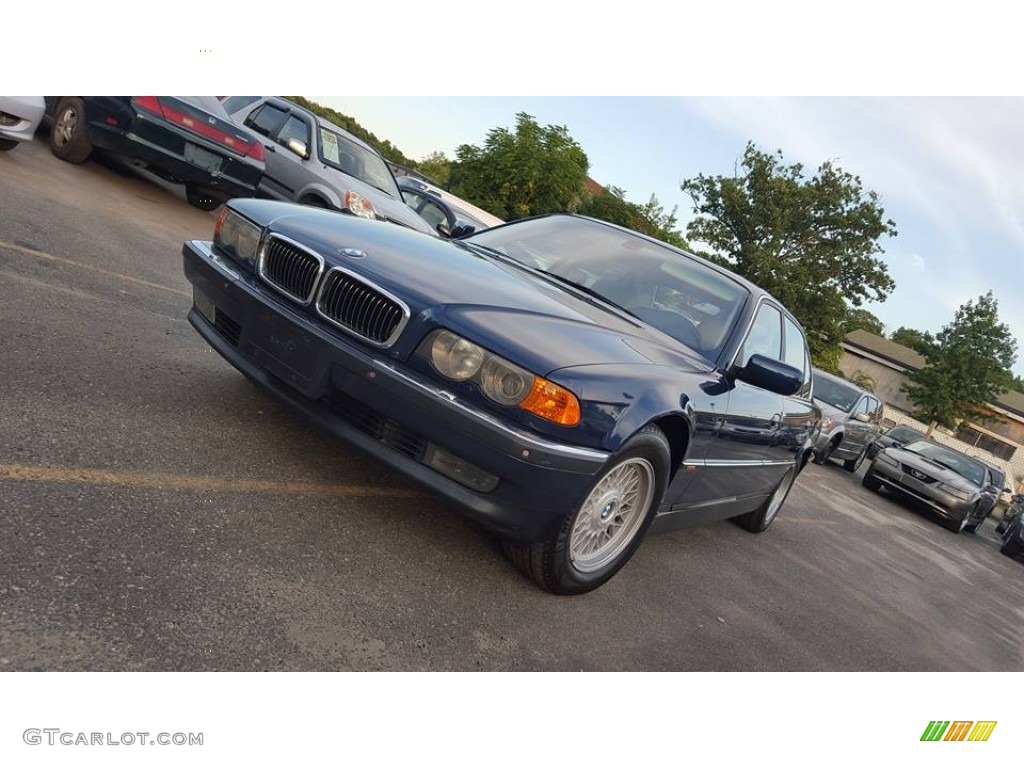 2000 7 Series 740iL Sedan - Biarritz Blue Metallic / Oyster Beige/Navy Blue photo #1