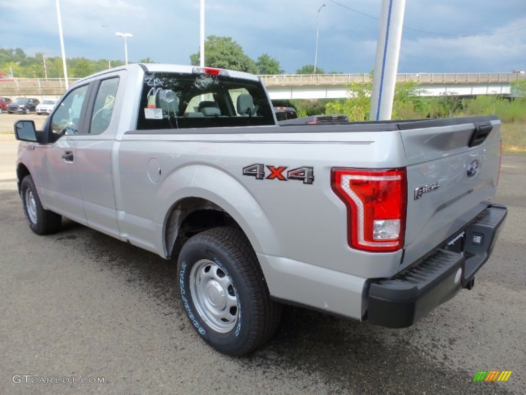 2015 F150 XL SuperCab 4x4 - Ingot Silver Metallic / Medium Earth Gray photo #6