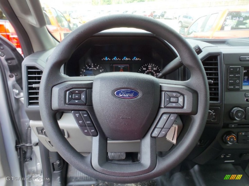 2015 Ford F150 XL SuperCab 4x4 Medium Earth Gray Steering Wheel Photo #106096243