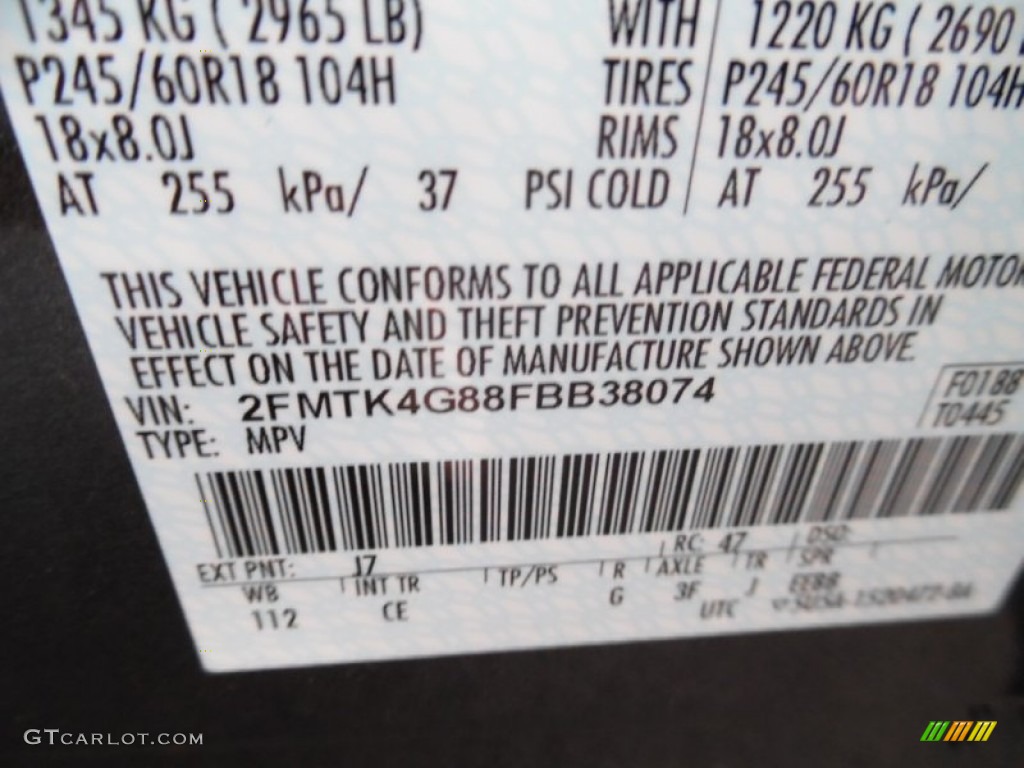 2015 Ford Edge SE AWD Color Code Photos
