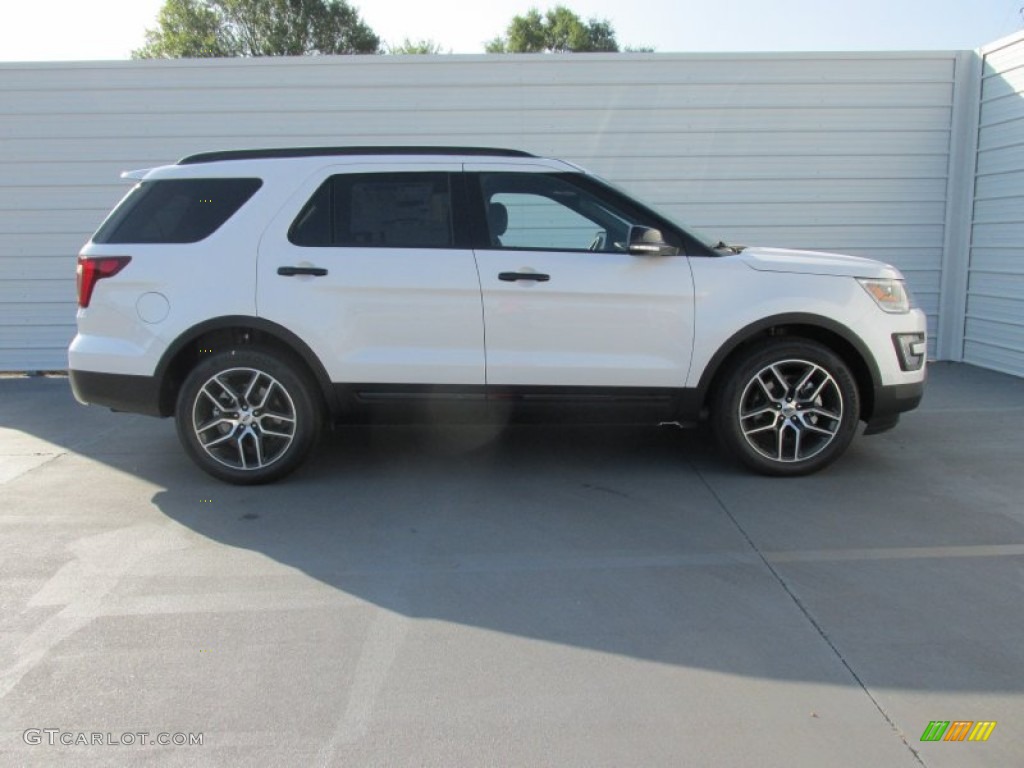 2016 Explorer Sport 4WD - White Platinum Metallic Tri-Coat / Ebony Black photo #3