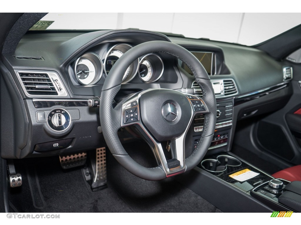 2016 E 400 Coupe - Polar White / Red/Black photo #6