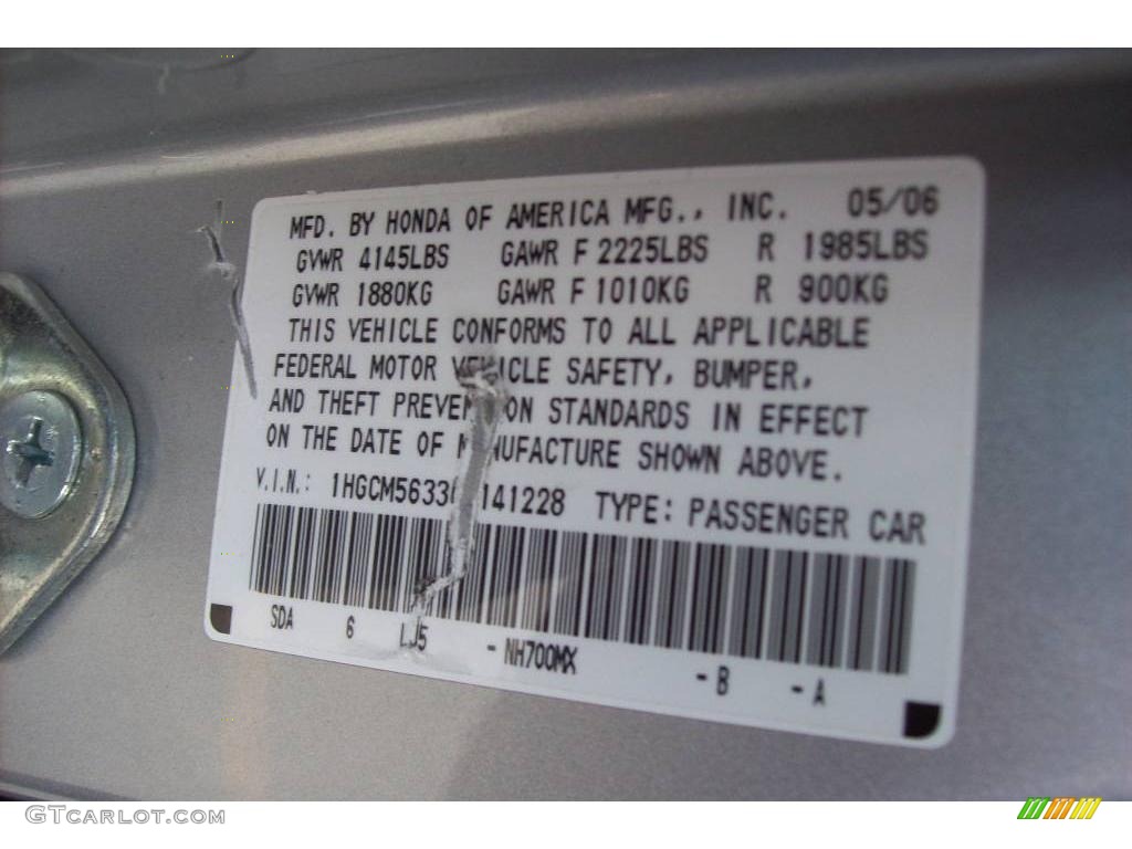 2006 Accord SE Sedan - Alabaster Silver Metallic / Gray photo #24