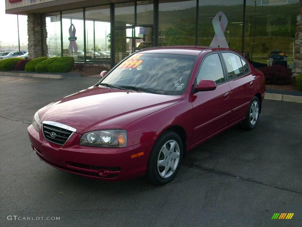 2006 Elantra GLS Sedan - Electric Red / Gray photo #1