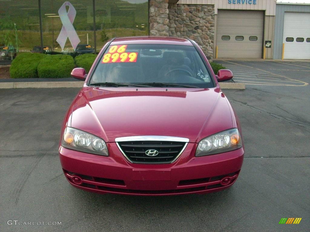 2006 Elantra GLS Sedan - Electric Red / Gray photo #2