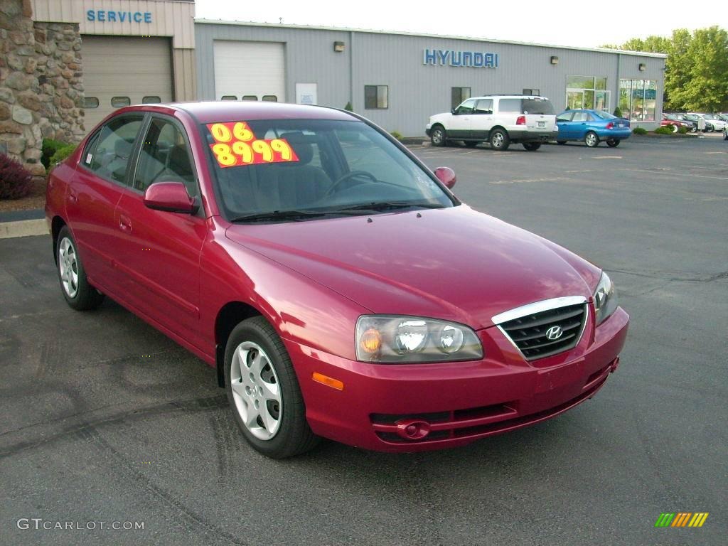 2006 Elantra GLS Sedan - Electric Red / Gray photo #3