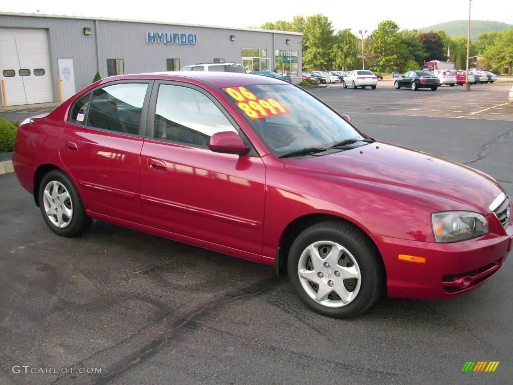2006 Elantra GLS Sedan - Electric Red / Gray photo #4