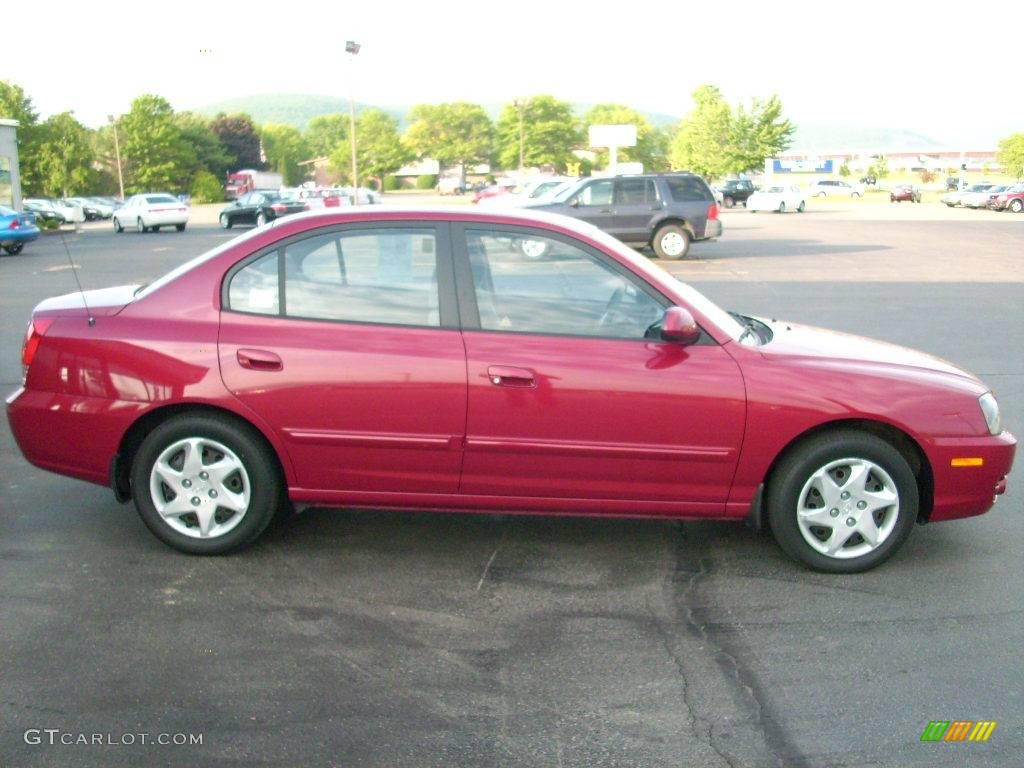 2006 Elantra GLS Sedan - Electric Red / Gray photo #5