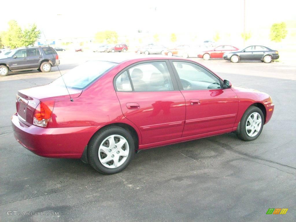 2006 Elantra GLS Sedan - Electric Red / Gray photo #6