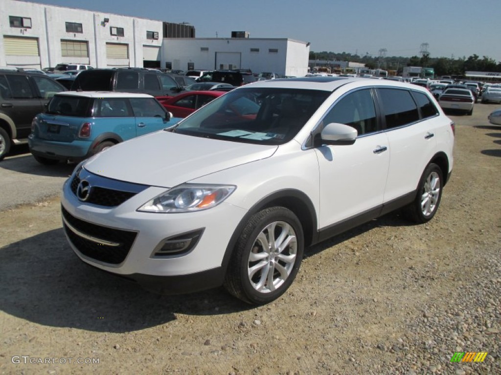 2011 CX-9 Grand Touring AWD - Crystal White Pearl Mica / Sand photo #8