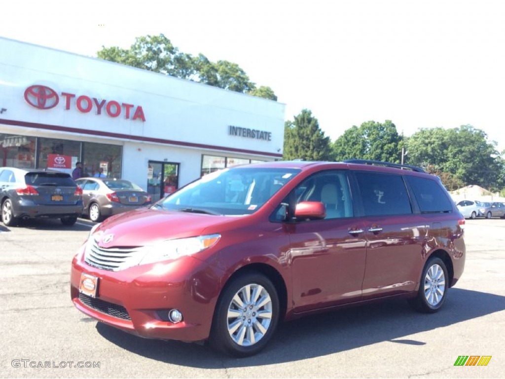 2012 Sienna Limited AWD - Salsa Red Pearl / Light Gray photo #1