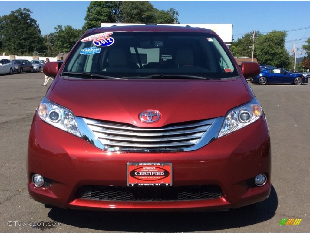 2012 Sienna Limited AWD - Salsa Red Pearl / Light Gray photo #2