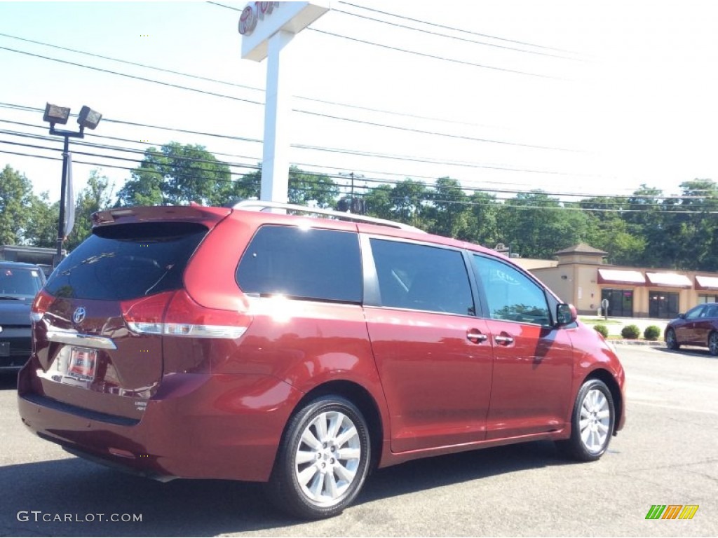 2012 Sienna Limited AWD - Salsa Red Pearl / Light Gray photo #4