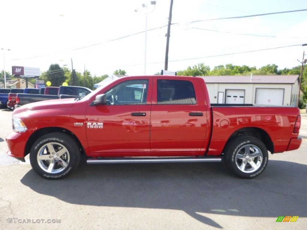 2015 1500 Express Crew Cab 4x4 - Flame Red / Black/Diesel Gray photo #2