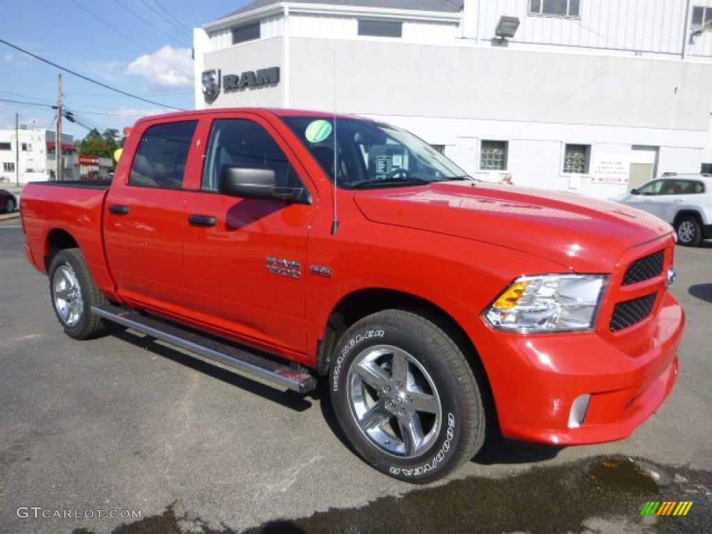 2015 1500 Express Crew Cab 4x4 - Flame Red / Black/Diesel Gray photo #9