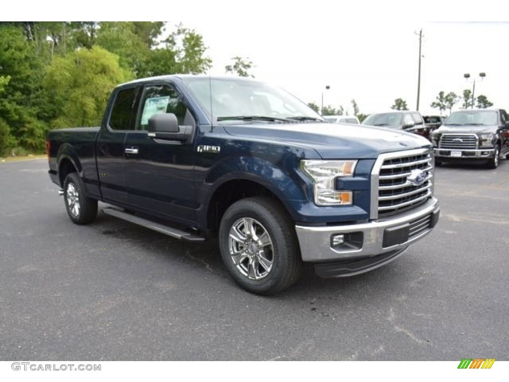 2015 F150 XLT SuperCab - Blue Jeans Metallic / Medium Earth Gray photo #3