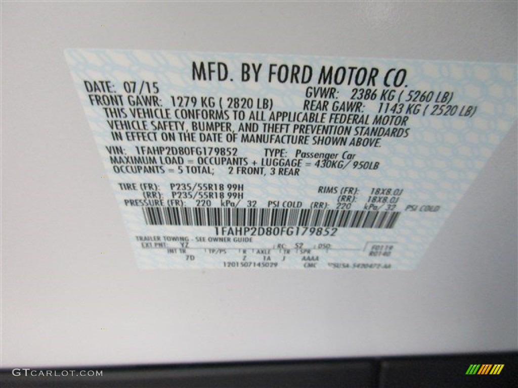 2015 Taurus SE - Oxford White / Dune photo #14
