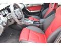 2016 Audi S4 Black/Magma Red Interior Front Seat Photo