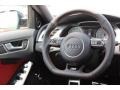 2016 Audi S4 Black/Magma Red Interior Steering Wheel Photo
