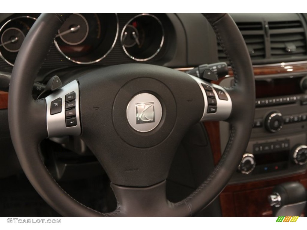 2009 Aura XR V6 - Carbon Flash Metallic / Black photo #6