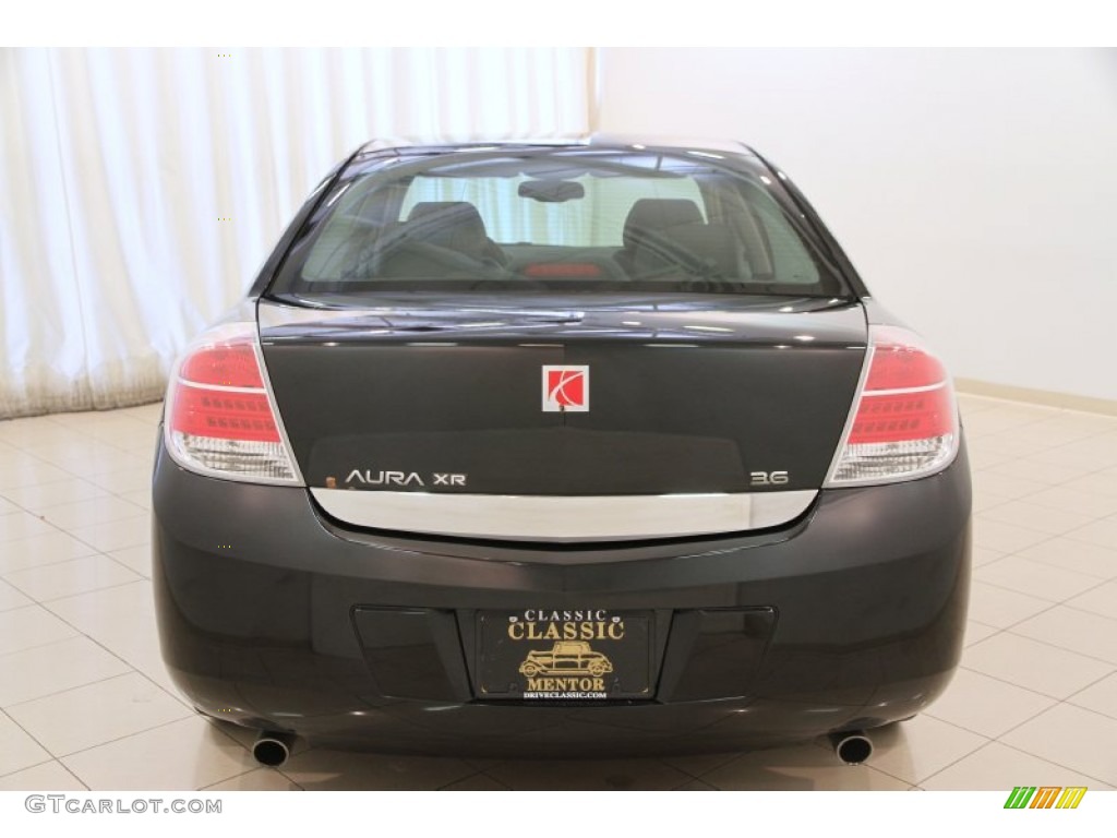 2009 Aura XR V6 - Carbon Flash Metallic / Black photo #13