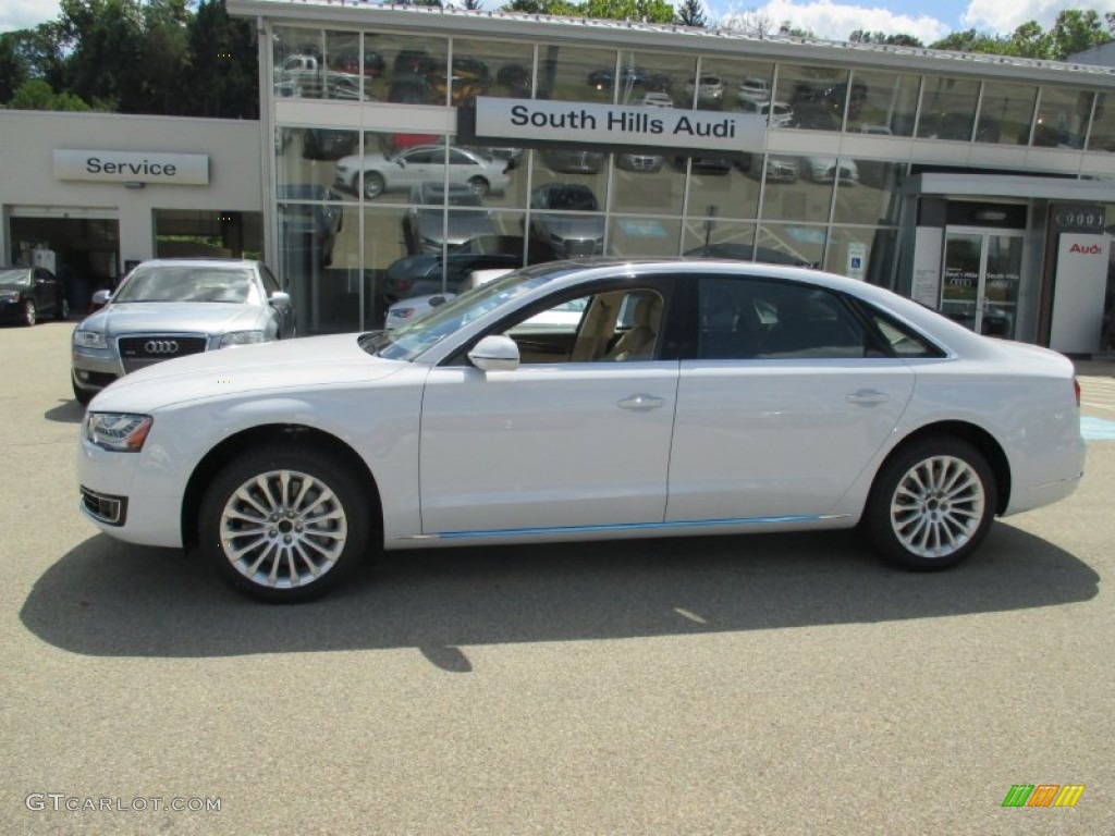 2016 A8 L 3.0T quattro - Ibis White / Diamond Stitched Velvet Beige Balao Brown photo #2
