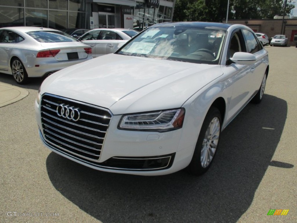 2016 A8 L 3.0T quattro - Ibis White / Diamond Stitched Velvet Beige Balao Brown photo #14