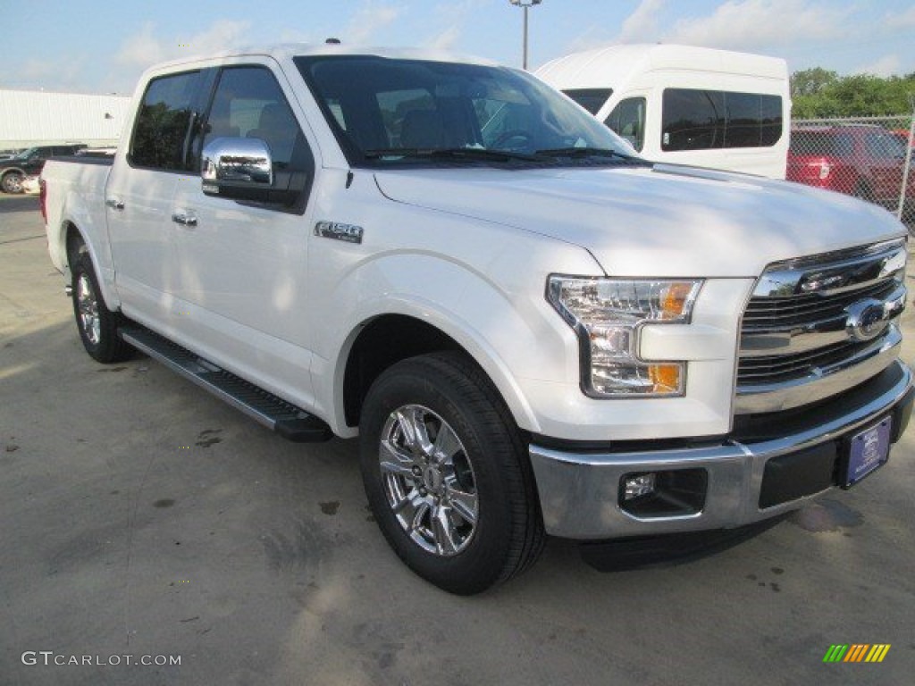 2015 F150 Lariat SuperCrew - White Platinum Tricoat / Medium Light Camel photo #1