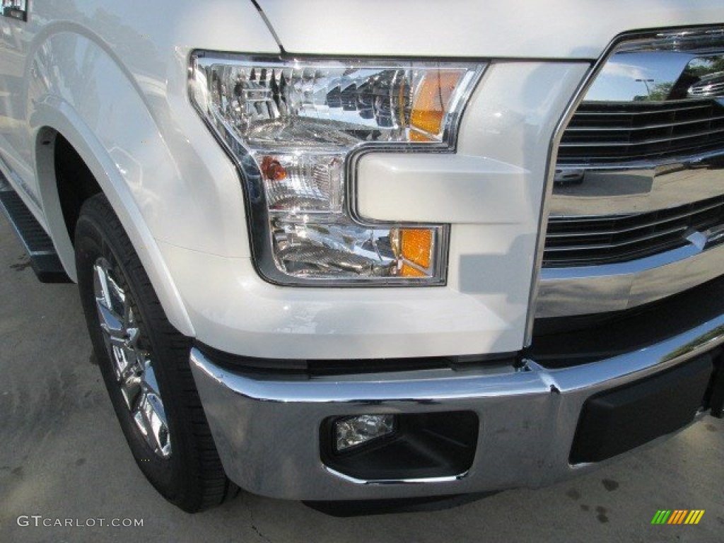 2015 F150 Lariat SuperCrew - White Platinum Tricoat / Medium Light Camel photo #6