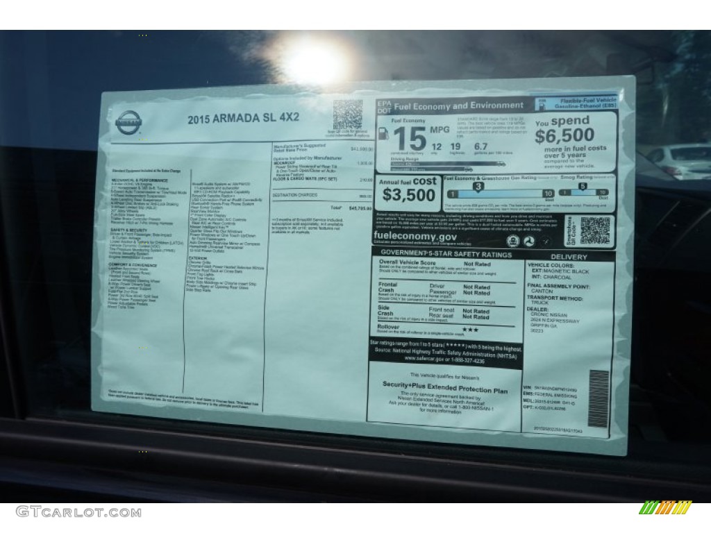2015 Nissan Armada SL Window Sticker Photo #106134964