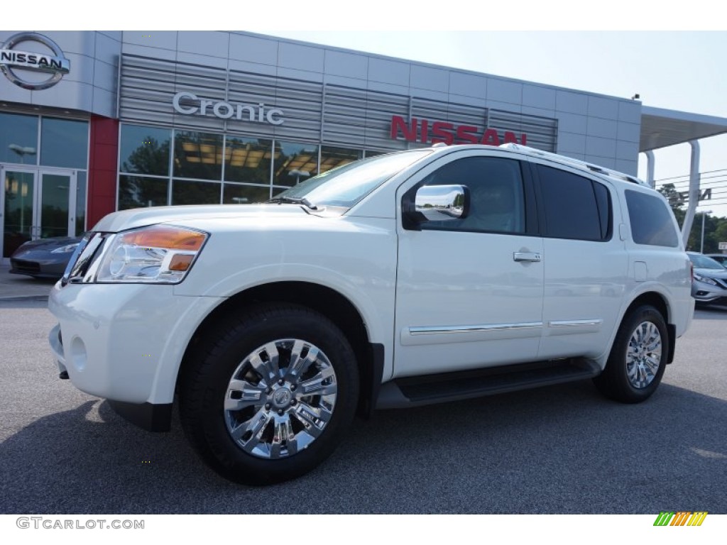 Pearl White Nissan Armada