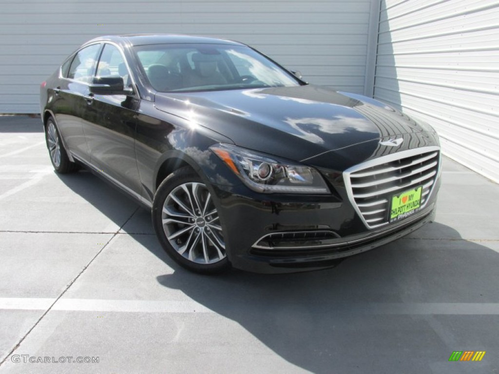 2015 Genesis 3.8 Sedan - Caspian Black / Gray photo #1