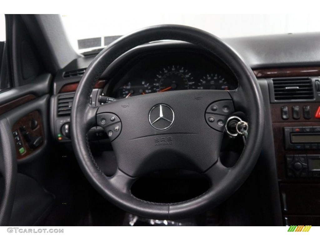 2001 Mercedes-Benz E 430 4Matic Sedan Charcoal Steering Wheel Photo #106143187