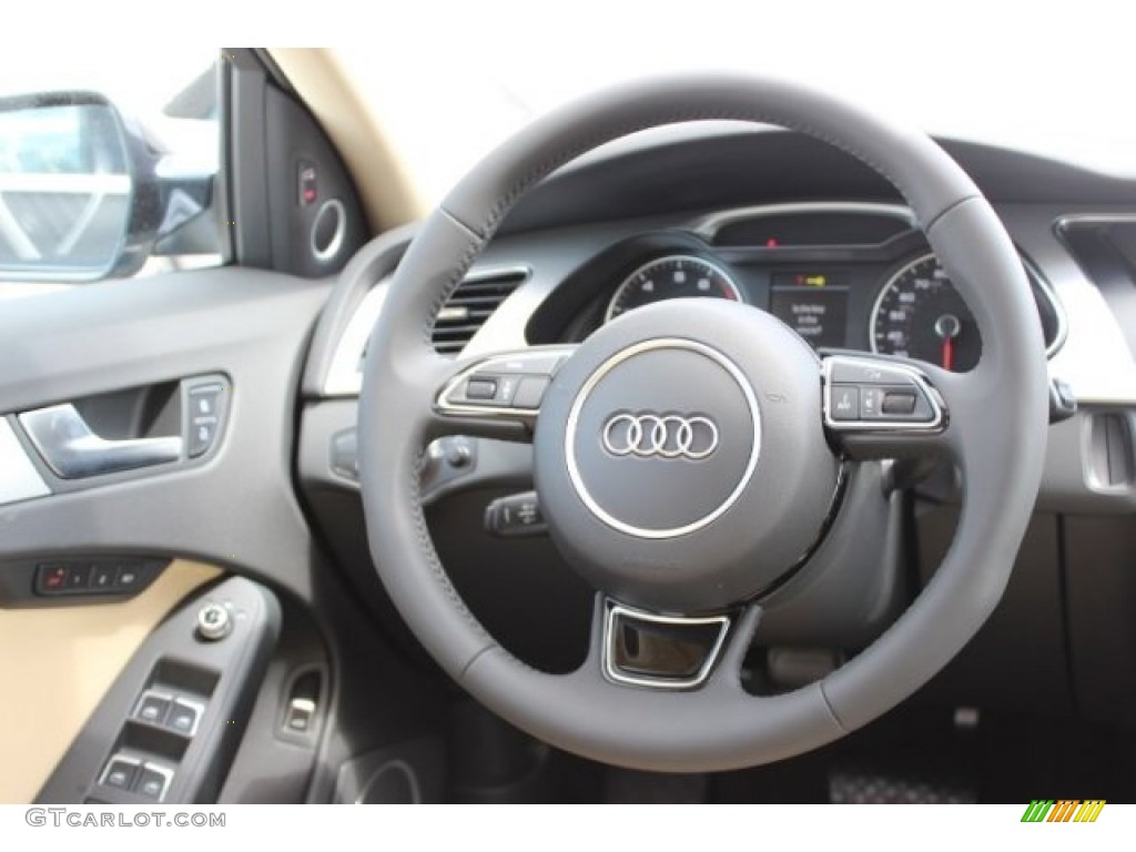 2016 Audi A4 2.0T Premium quattro Velvet Beige Steering Wheel Photo #106145196