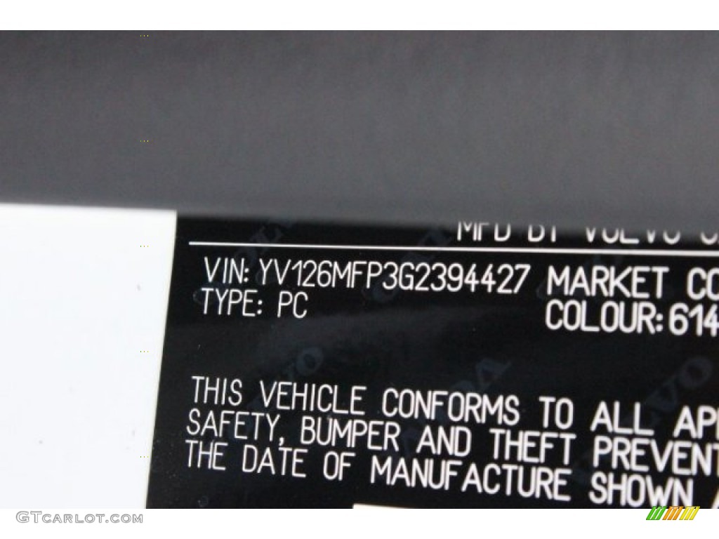 2016 S60 Color Code 614 for Ice White Photo #106147642