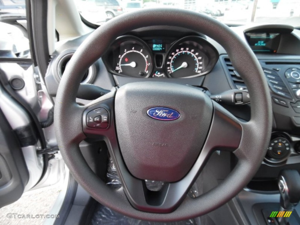 2015 Ford Fiesta S Hatchback Charcoal Black Steering Wheel Photo #106151554