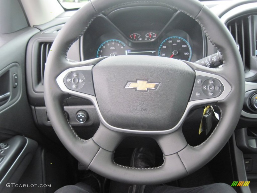 2016 Chevrolet Colorado LT Extended Cab 4x4 Jet Black Steering Wheel Photo #106155457